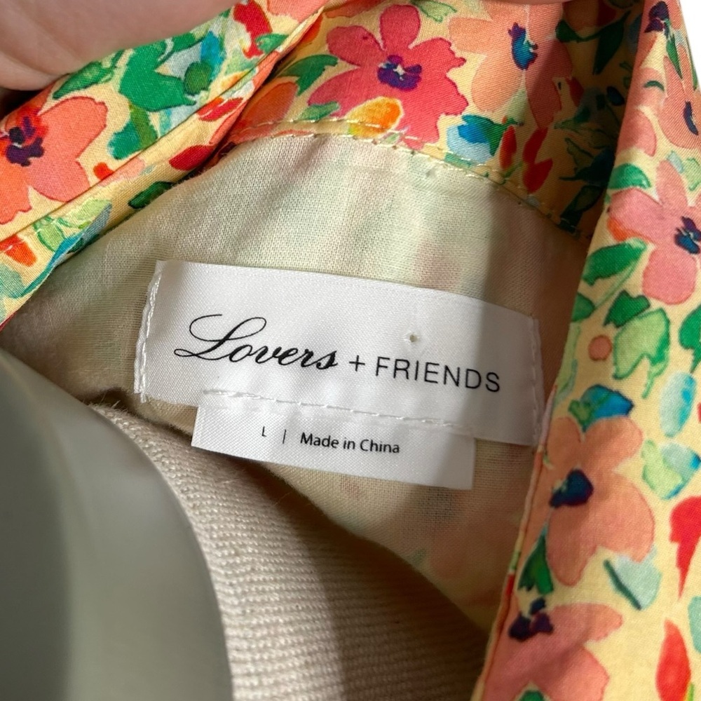 Lovers + Friends Aja Long Sleeve Knot Mini Dress in Summer Field Floral Large - Picture 3 of 12